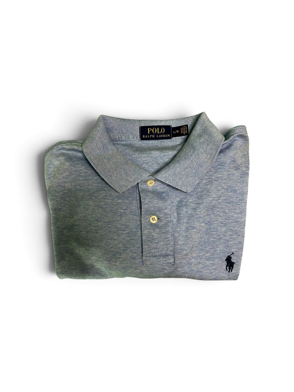 Polo by Ralph Lauren Men's Heather Light Blue Polo Shirt